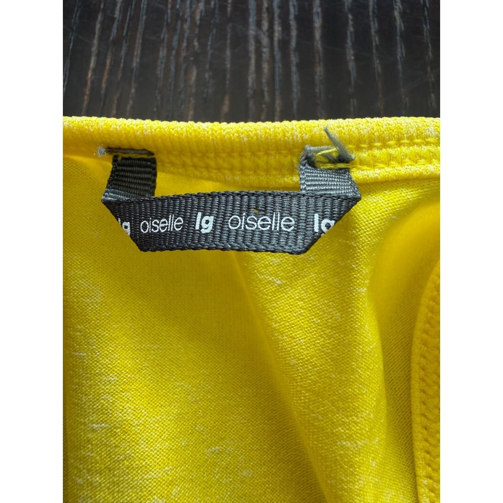 Oiselle Flyte Tank Top Women Large Yellow Bird Graphic Racerback Running Gym EUC - Picture 4 of 6